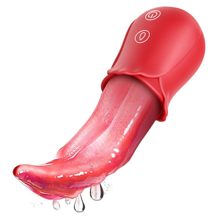 Realistic Tongue Licking Vibrator Powerful Vibrating Nipples Simulated Toy, Rose Toys Couples Vibrator Oral Nipples Stimulator F