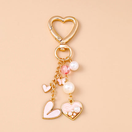 Bowknot Heart Crystal Keychain / Porte-Clés Nœud Cœur Cristal