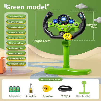 Simulation Driving Steering Wheel Multifunctional Sound Light Car Co-pilot Simulator Children's Educational Toys