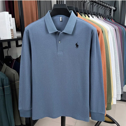 100% cotton fashionable spring autumn new Paul brand embroidered T-shirt men's comfortable skin-friendly long-sleeved polo shirt