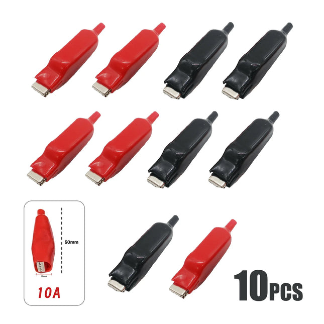 4PCS 10A/20A Alligator Clips  USB Charging Battery Crocodile Clips for Electrical Jumper Wire Test Clip Red Black 50mm
