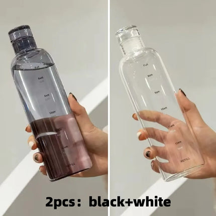 Newest Water Cup Sport Water Bottle With Time Scale Couple Plastic Portable Water Container Anti-drop Outdoor Water Bottle