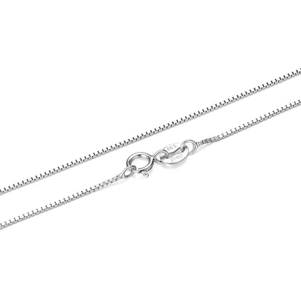 BAMOER Solid Gold Over 925 Sterling Silver Chain Necklace for Women Teens DIY, 0.8mm Box Chain Super Thin & Strong Basic Chain