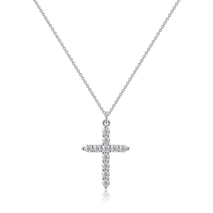 SUNSLL Cubic Zircon Rotatable Crown Cross Pendant Necklaces Classic Stainless Steel Chain Banquet Party Jewelry For Women Men