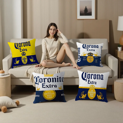 C-Corona E-Extra Beer Cushion Cover Inches Farmhouse Decor Home Throw Pillow Covers For Couch Decorations