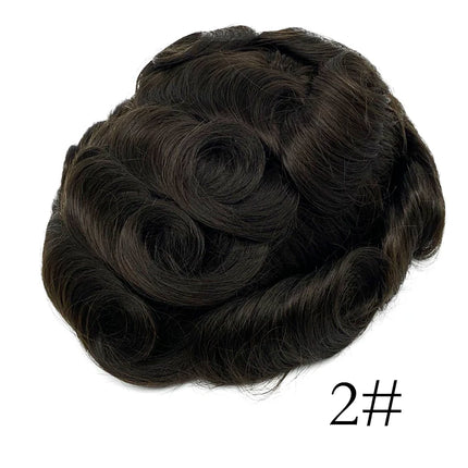 Undetectable Men Toupee All V Loop Super Thin Skin Hair Replacement System for Men Natural Hairline Wig