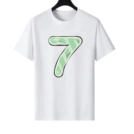 Letter Number Woman Black Summer Round Neck Parent-child Clothing Family Tops Unisex Comfort Short Sleeves T-Shirt Men Blouses