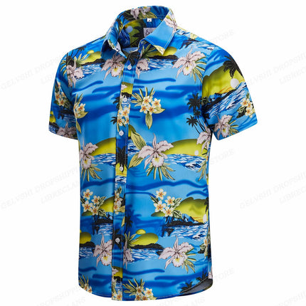 Floral Hawaiian Shirt Tropic Leaf 3d Printed Shirts Men Women Fashion Oversized Blouse Men's Vocation Lapel Shirt Beach Camisas