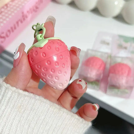 Keychain Strawberry Warm Change Lip Balm Moisturizing Anti-dry Nourishing Fruit Lipstick Pink Colored Lip Tint Makeup Lips Care