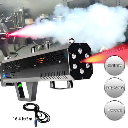 1500W LED RGB Handheld Smoke Gun Stage Special Effect Equipment Smoke Sprayer for DJ Disco Party Wedding