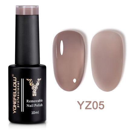 YOKEFELLOW 10ml Jelly Nude Gel Nail Polish High Quality Translucent Pink Nail Gel Varnish Soak Off UV Gel Polish Long Lasting