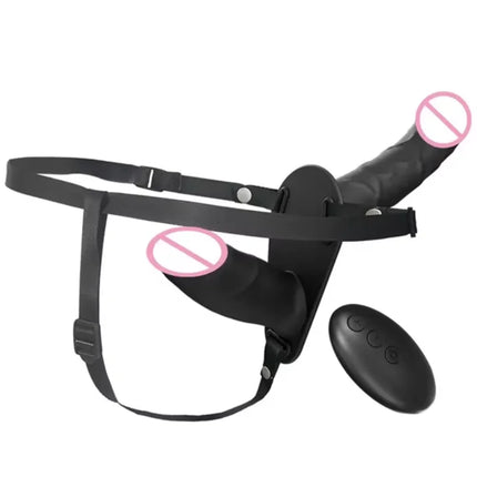 Strapon Artificial Penis Vibrator Electric Double Head Vibrating Wearable Strap On Belt Dildo G Spot Sex Toys For Women Lesbian