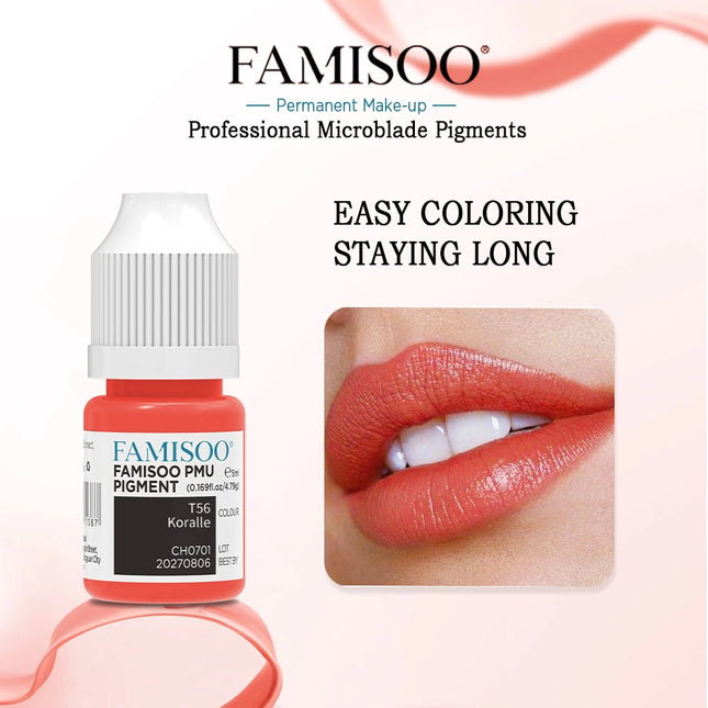 5ML Permanent Makeup Pigment Tattoo Lips Eyebrows Eyeliners Pigments Nude Color Tattoo Pigments Beauty Art Women Use