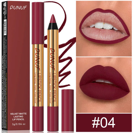 Waterproof Matte Lipliner Pencil Dark Red Contour Tint Lipstick Long Lasting Non-stick Cup Lip Liner Sexy Lips Makeup Cosmetics