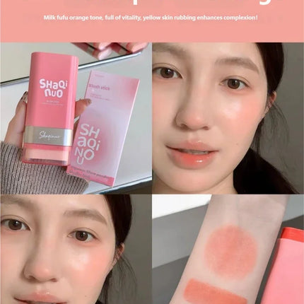 1pcs Multi Use Blush Cream Cushion Stick Natural Nude Makeup Lip Cheek Tint Portable Long Lasting Hydrating Cosmetic Makeup