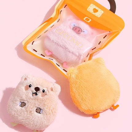Cute Soft Plush Powder Puff Comfortable Skin-friendly Flocking Material Thick Large Powder Puff for Loose Powder Setting Makeup