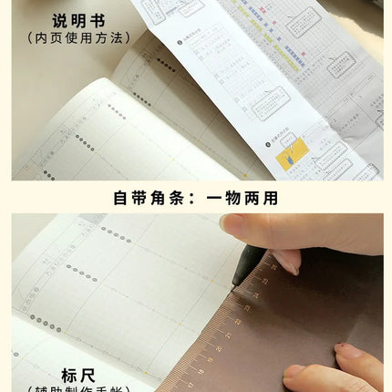 Kinbor Weekly Planner Notebook UnDated Agenda Schedule Daily Monthly Journal Book Portable Record Diary Plan Notepad Stationery