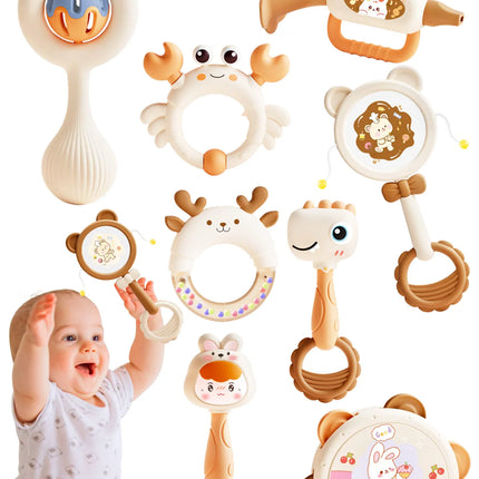Baby Hand Beat Drum Percussion Instrument Toy Set Puzzle Early Education Enlightenment Toy Safety Material Grasping Train Gift