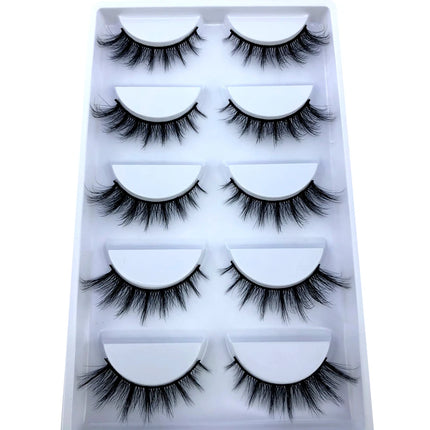 New 5 pairs natural fluffy 3D mink false eyelashes fake lashes makeup kit Mink Lashes extension eye lashes short eyelashes