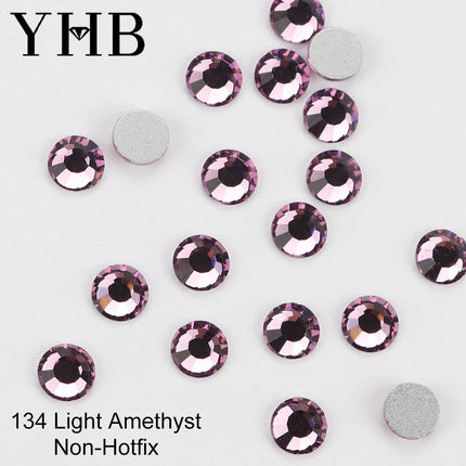 YHB 134-174 Glitter Cold Fixation Flat Back Non-Hotfix Rhinestone For Bags Nails Fabric Garment Decoration Jewelry Accessories