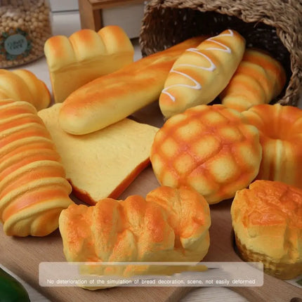 Stretch Squeezing Simulation Bread Squeeze Toy Fake Food Model Simulated Food Breakfast Squeeze Sensory Toys Toast Cake Elastic