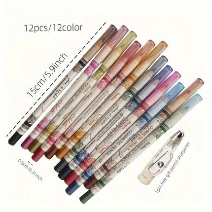 12 Colors Waterproof Lip Liner Set for Smooth and Precise Lip Contouring Long-Lasting Makeup and Bold Lip Definition