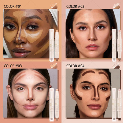 1PC Highlighting Contour Stick, Dual Use for Nose Contour and Three-dimensional Makeup, Anti-smudging, Convenient and Durable