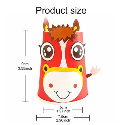 12pcs/set 3D DIY handmade Paper Cups Sticker Material Kit Kids Kindergarten School Art Craft Educational Toys for Children TMZ