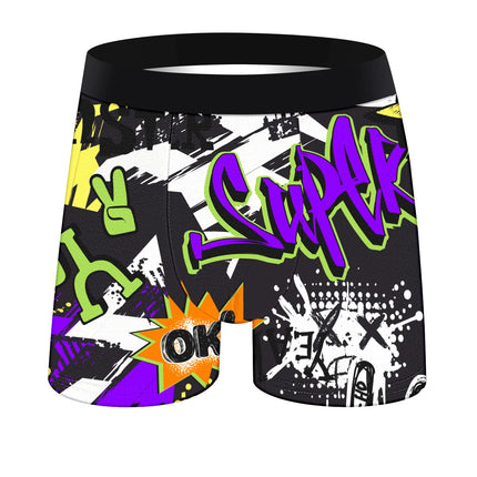10Pcs Men'S Underwear Soft Comfortable Loose Skin-Friendly Men'S Long Boxers Briefs Trendy Colorful Fashionable Men'S Pants