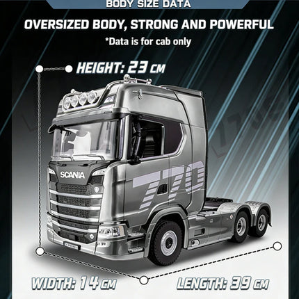 2026 New Huina 1501 1509 Scania 770S Full Scale RC Large Truck Trailer Flat Dump Bucket Model Electric Truck Toy High end Gift