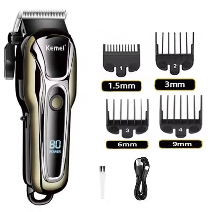 Kemei PG1990A T9 Rechargeable Hair Clipper or Limit Combs Professional Cordless  Hair Trimmer Men's Hair Cutting Machine Barber