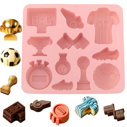 11-Cell Football Theme Design Silicone Chocolate Cake Mould DIY Candy Chocolate Mold Ice Cube Tray Kitchen Dessert Baking Tools