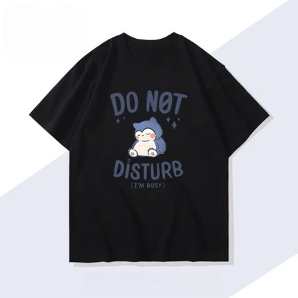 Men's New  Pokémon Handheld Game Snorlax T-shirt Summer New Men's and Women's Japanese  Trend Loose Casual Short-sleeved Top