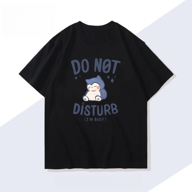Men's New Pokémon Handheld Game Snorlax T-Shirt Summer New Men's and Women's Japanese Trend Loose Casual Short-Sleeved Top
