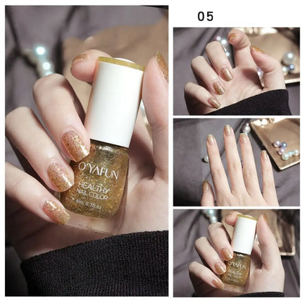 Glossy 8ml Nail Polish No-bake False Nail Nail Art Manicure Quick Dry Tearable Nail Art Oily Mood Nail Polish Woman