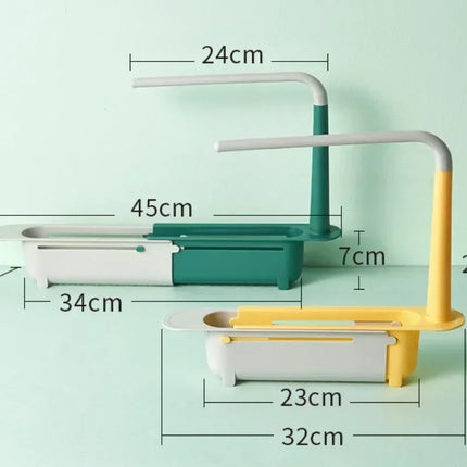 New Sink Drain Rack Storage Basket Kitchen Gadgets Telescopic Sink Shelf Sinks Organizer Soap Sponge Holder Accessories Tool