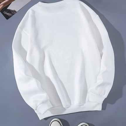 Casual Fashion Street Women Sweatshirt Inspirational Slogan Printing Pullover Warm Soft Hoody Loose O-neck Fleece Female Clothes