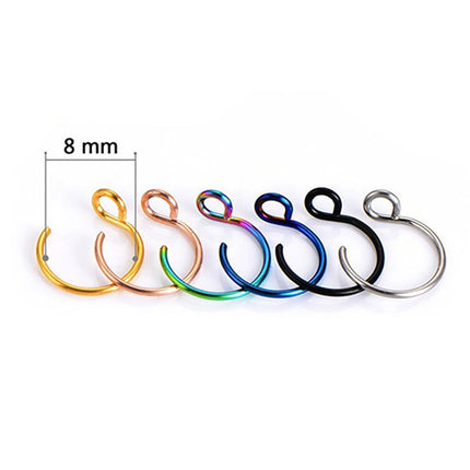 Fake Nose Ring Faux Piercing Jewelry 8Mm Fake Nose Ring Hoop For Faux Lip Septum Nose Ring Set Fake Lip Ring Lip Nail New
