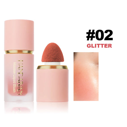 HANDAIYAN Velvet Liquid Blush Long Lasting Matte Makeup With Sponge Brush Tip Easy To Blend Natural Rouge For Cheeks