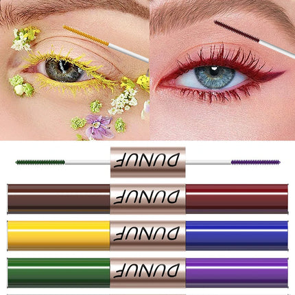 Slender Double-head Colored Mascara Curl Thick Lash Eyelash Extension Lengthening Waterproof Yellow Red Brown Fine Brush Mascara