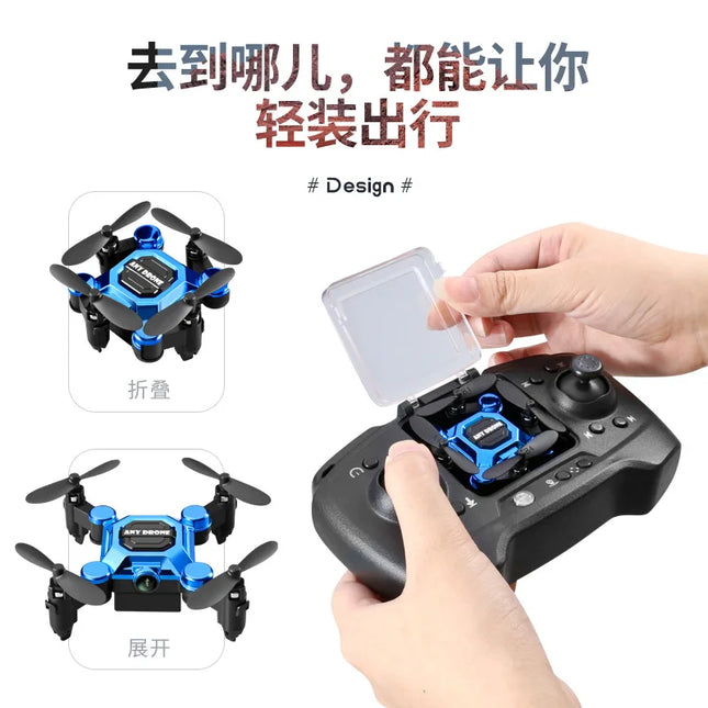 Mini folding drone remote control aircraft aerial photography quadcopter toy small drop resistance