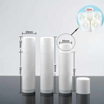 5/24/50/100pcs 15ml White Lip Tube Lip Balm Tube DIY Empty Lipstick Tube Containers Bottles 15g Round White Solid Lipstick Tube