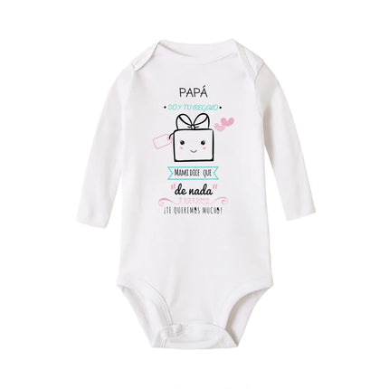 Dad I'm Your Gift Baby Bodysuit Spain Father's Day Boys Girls Infant Romper Long Sleeve Warm Jumpsuit Fathers Day Best Present