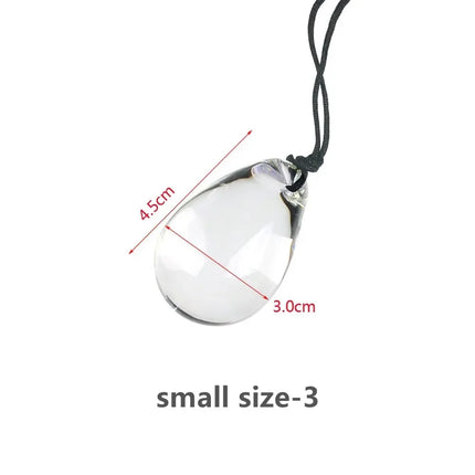 Small to Large Oval Beaded Anal Plug with Reinforced Rope Pull Ring - Transparent Glass Anal Trainer for BDSM Play and Personal