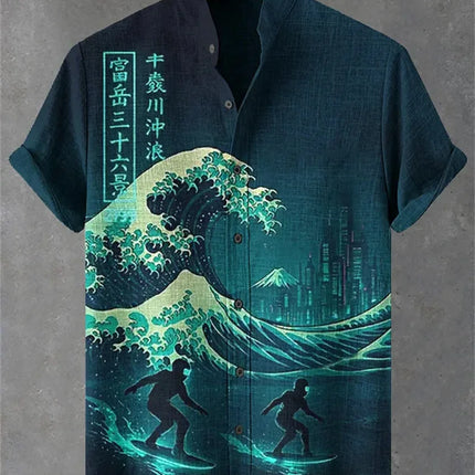 Summer Fashion New Men's Linen Hawaiian Shirt 3D Printed Shirt Short Sleeve Casual Beach Shirt Vintage Shirt
