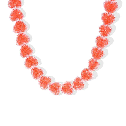 Hot selling colored love resin necklace new cute candy niche design high-end jewelry