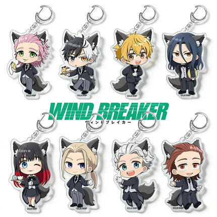 WIND BREAKER Haruka Sakura Akihiko Nirei Kyoutarou Sugishita Tasuku Tsubakino Shuhei Suzuri Wolf Butler Chibi Acrylic keychain