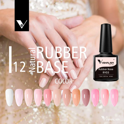 7.5ml Venalisa HEMA Free TPO Free Rubber Base Jelly Pink Soak Off UV LED Gel Polish Semi Permanent Nail Manicure Varnish