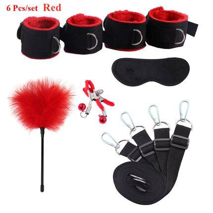 Sex Toys For Woman Men BDSM Bondage Set Under Mattress Erotic Restraint Handcuffs Ankle Cuffs Eye Mask Adults Games for Couples