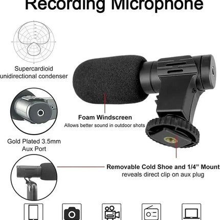 Tripod Phone Holder Smartphone Vlogging Kit With Mini Microphone LED Fill Light Starter For TikTok Live Stream Video YouTube